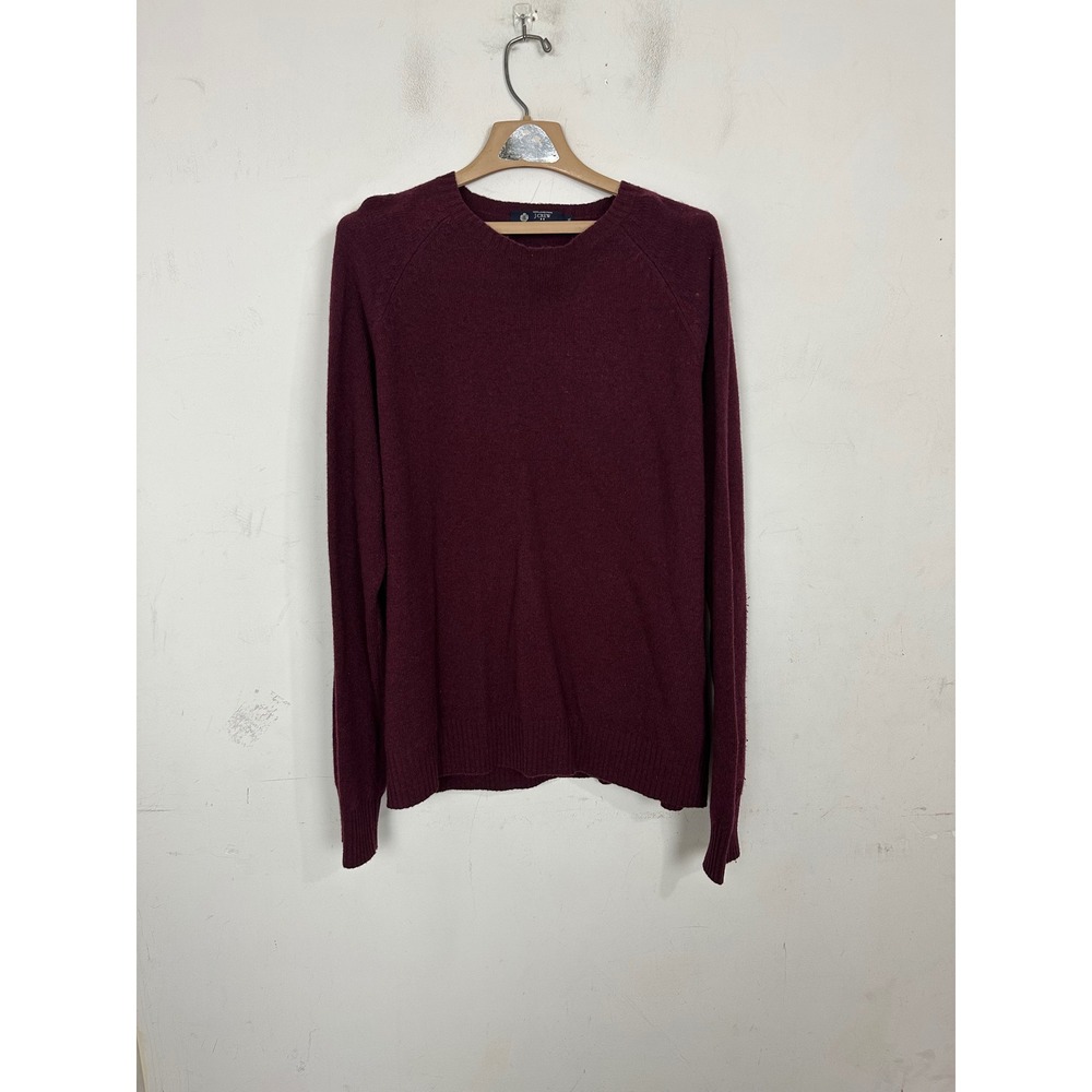 J.Crew Mens XL Burgundy 100% Lambswool Crewneck Raglan Sweater 88266 HO‎ 09